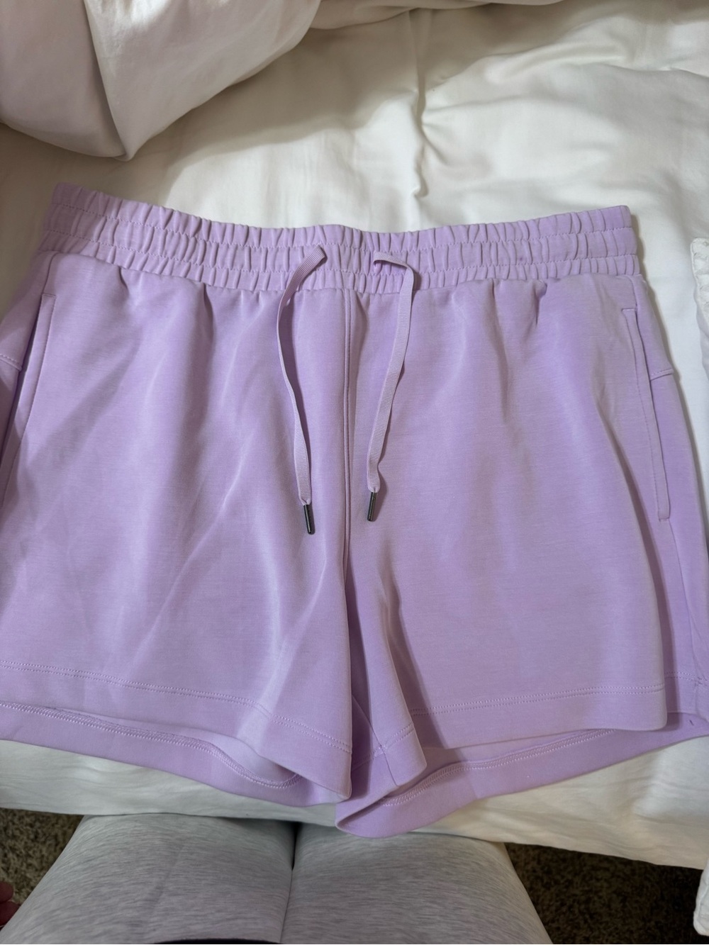 Women's Lavender Athletic Drawstring Shorts